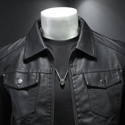 Men's Slim Fit Faux Leather Jackets - Leather Jacket - LeStyleParfait