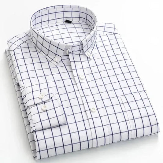 Men's Casual Checked - Side Pocket-Checkered Shirt-LeStyleParfait