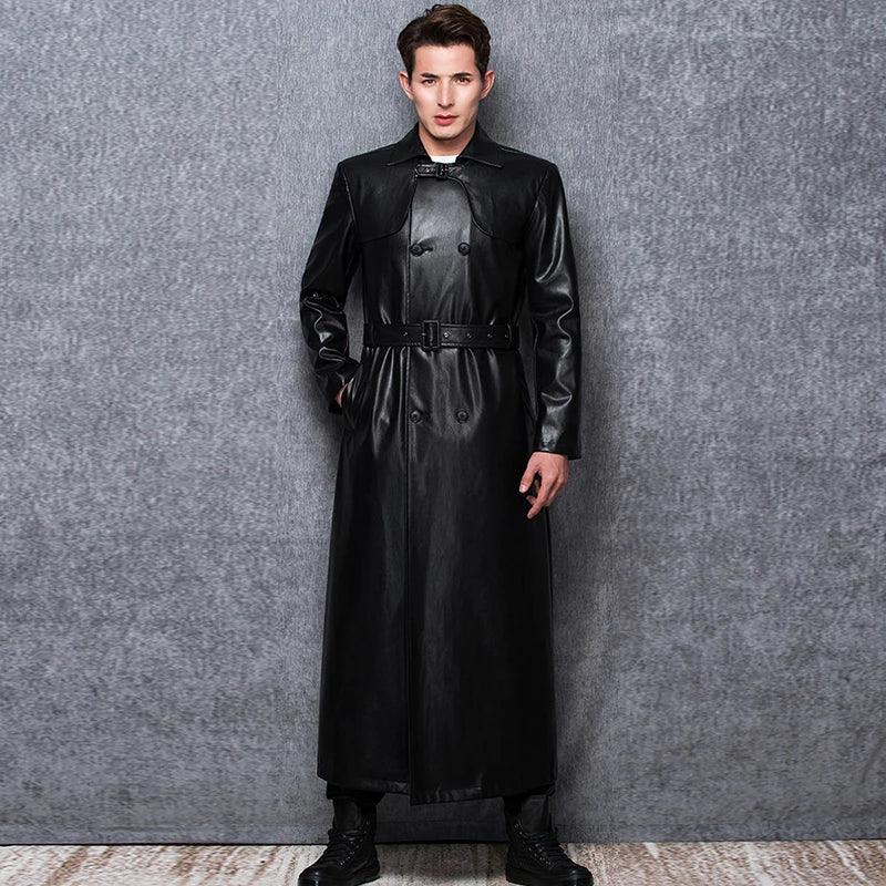 Men's Casual Leather Overcoat-women-coat-LeStyleParfait