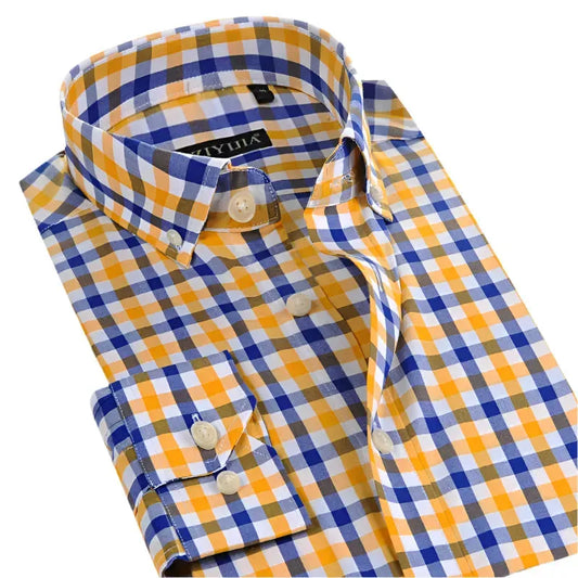 Big Box Checkered Men's Cotton Shirt-Button Down Checkered Shirt-LeStyleParfait