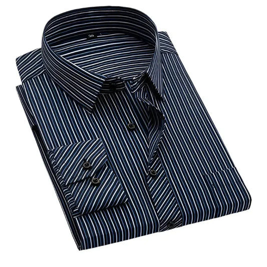 Men's Pinstripe Dress Shirt-Striped Shirt-LeStyleParfait