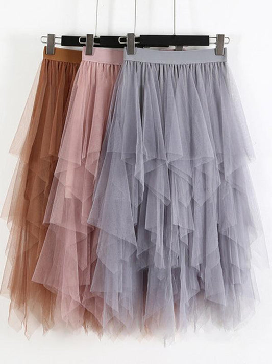 Mesh Multilayered High Waist Fairy Skirt - High Waist Fairy Skirt - LeStyleParfait