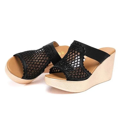 Mesh Summer Wedge Sandal Shoes - Wedge Shoes - LeStyleParfait