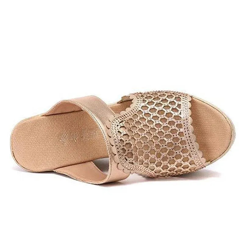 Mesh Summer Wedge Sandal Shoes - Wedge Shoes - LeStyleParfait