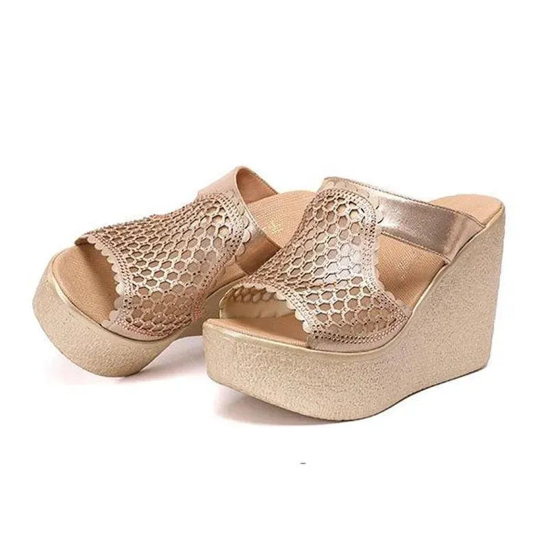 Mesh Summer Wedge Sandal Shoes - Wedge Shoes - LeStyleParfait