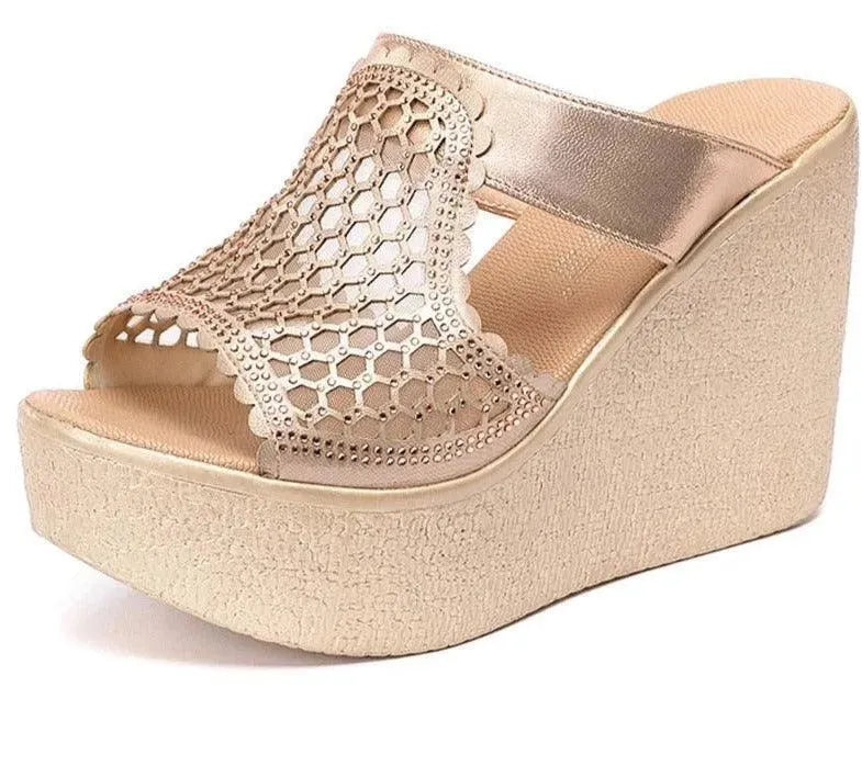 Mesh Summer Wedge Sandal Shoes - Wedge Shoes - LeStyleParfait