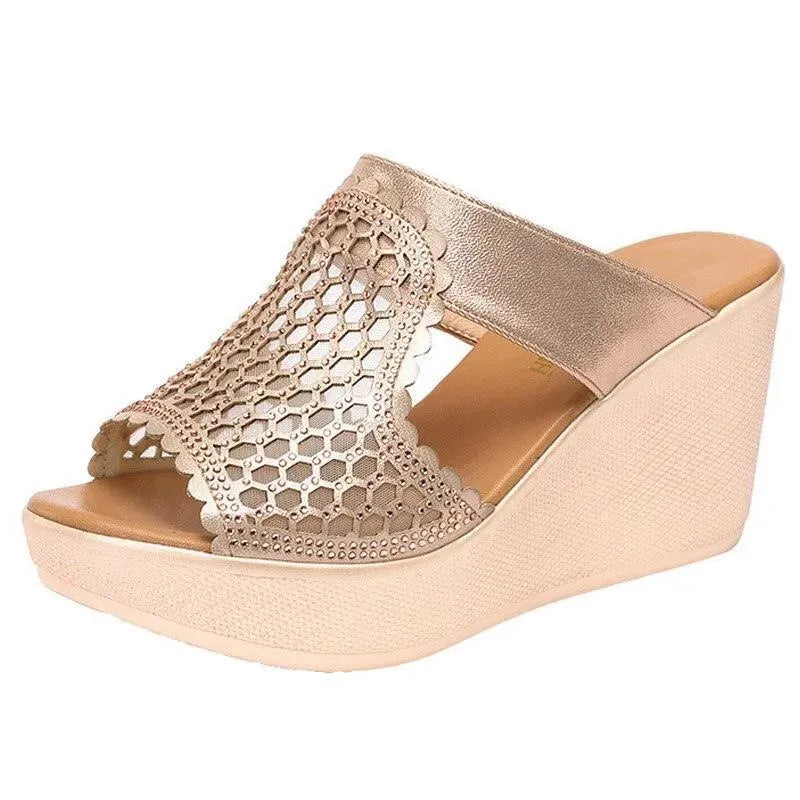 Mesh Summer Wedge Sandal Shoes - Wedge Shoes - LeStyleParfait