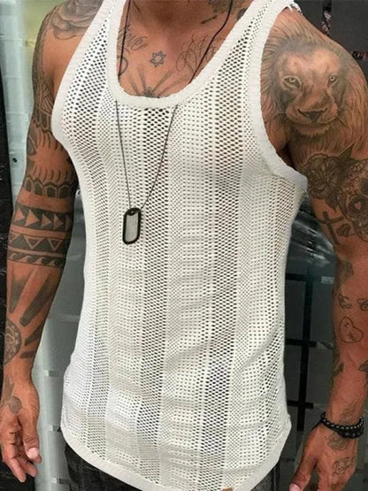 Mesh Thin Sleeveless Men Vests - Vests - LeStyleParfait