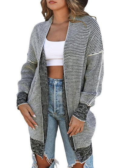 Mid-Length Knitted Women's Cardigan Sweater - Cardigan Sweater - LeStyleParfait