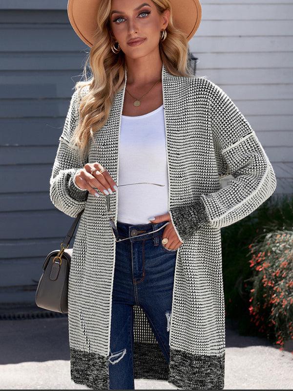 Mid-Length Knitted Women's Cardigan Sweater - Cardigan Sweater - LeStyleParfait