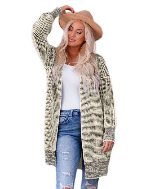 Mid-Length Knitted Women's Cardigan Sweater - Cardigan Sweater - LeStyleParfait