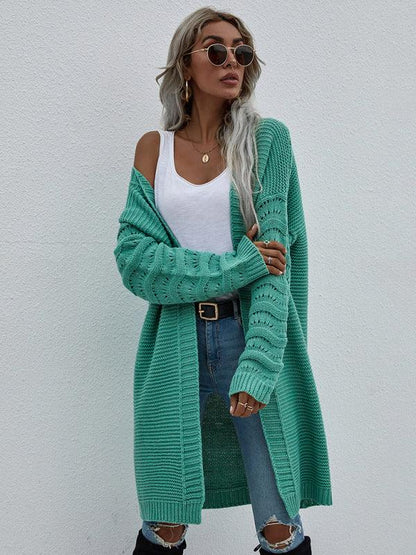 Open Knit Long Women Cardigan Sweater - Cardigan Sweater - LeStyleParfait