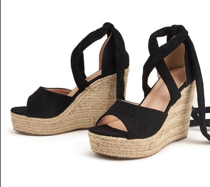 Open Toe Strap Wedge Sandal Shoes - Wedge Shoes - LeStyleParfait