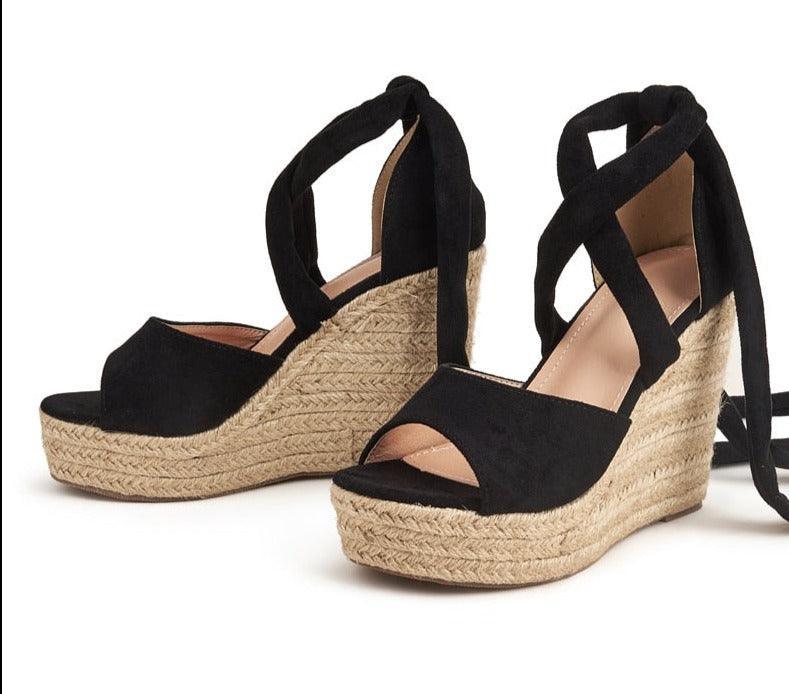 Open Toe Strap Wedge Sandal Shoes - Wedge Shoes - LeStyleParfait