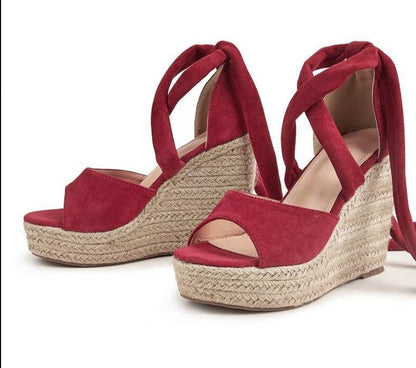 Open Toe Strap Wedge Sandal Shoes - Wedge Shoes - LeStyleParfait