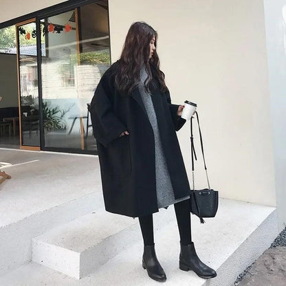 Oversize Woolen Overcoat for Women-women-coat-LeStyleParfait