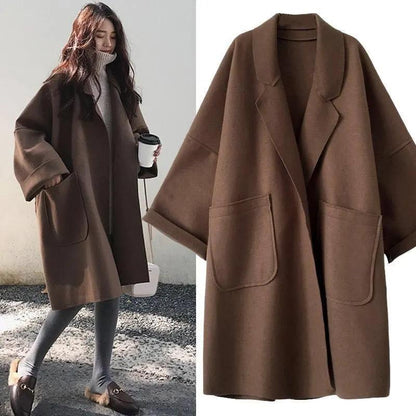 Oversize Woolen Overcoat for Women-women-coat-LeStyleParfait