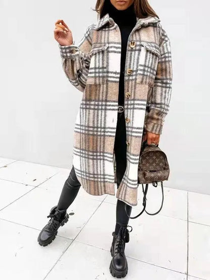 Oversized Shacket Plaid Women Shirt Jacket - Shirt Jacket - LeStyleParfait