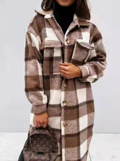 Oversized Shacket Plaid Women Shirt Jacket - Shirt Jacket - LeStyleParfait