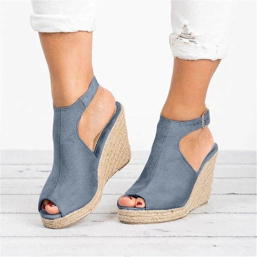 Peep Toe Wedge Sandals - Wedge Shoes - LeStyleParfait