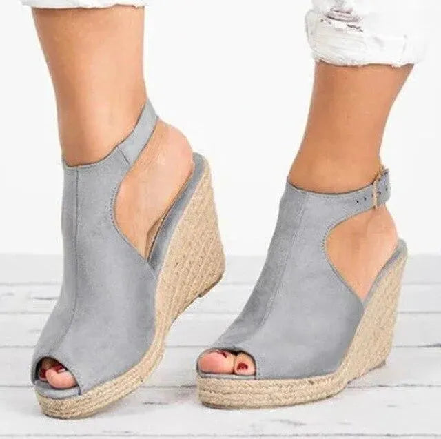 Peep Toe Wedge Sandals - Wedge Shoes - LeStyleParfait