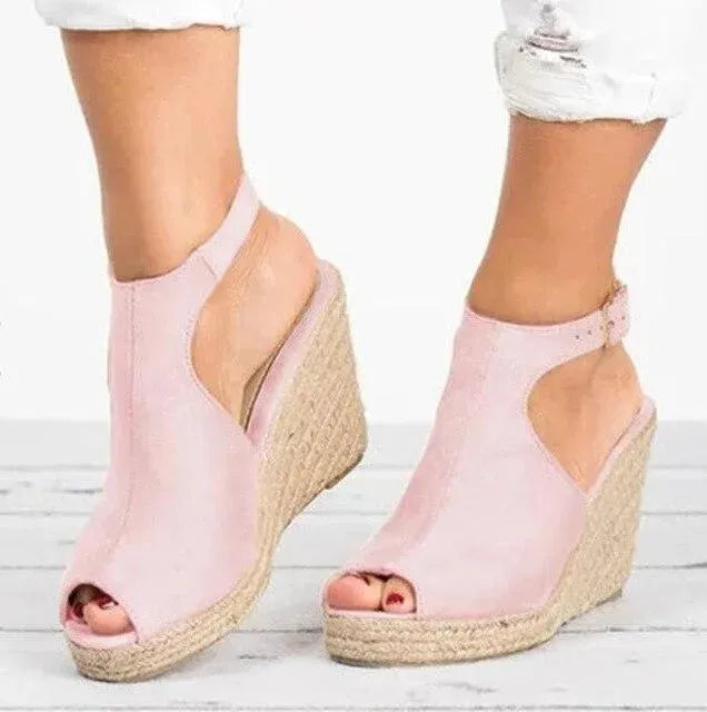 Peep Toe Wedge Sandals - Wedge Shoes - LeStyleParfait