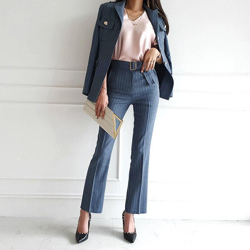 Pinstripe Women Pantsuits - Pantsuit - LeStyleParfait