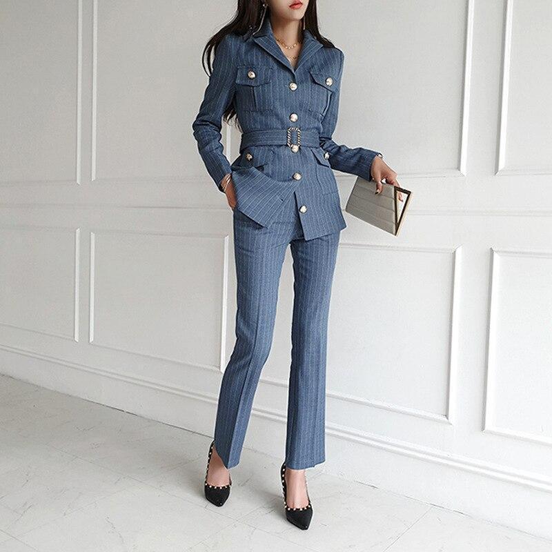 Pinstripe Women Pantsuits - Pantsuit - LeStyleParfait