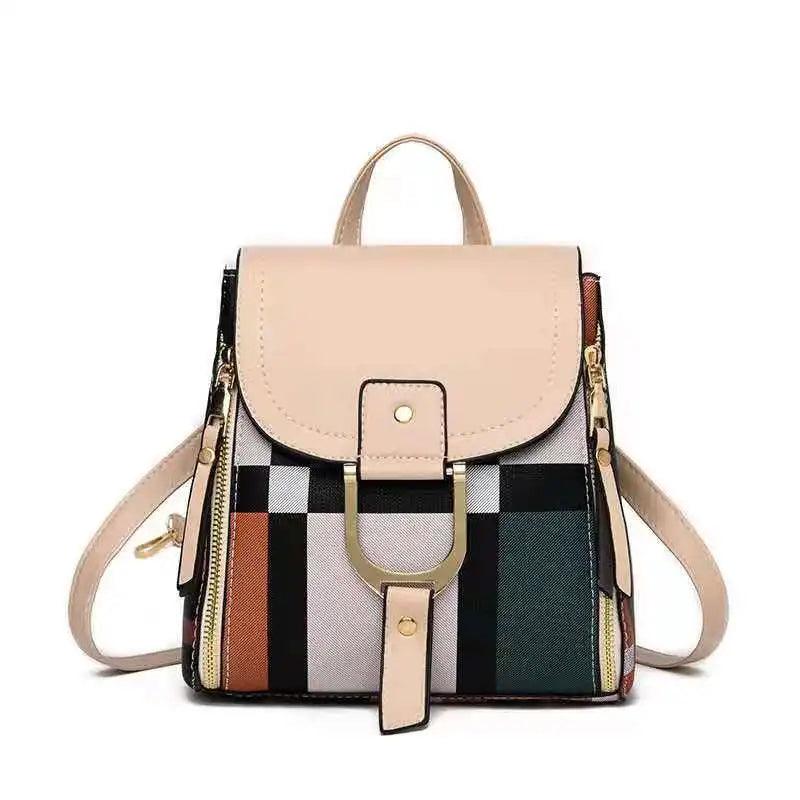 Plaid Casual Backpack Crossbody - Backpack - LeStyleParfait