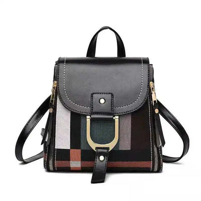 Plaid Casual Backpack Crossbody - Backpack - LeStyleParfait