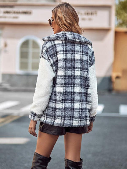 Plaid Hooded Loose Women’s Coat-Women Coat-LeStyleParfait