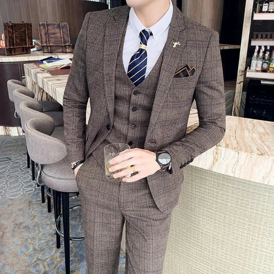 Plaid Three Piece Suit - Plaid Suit - LeStyleParfait