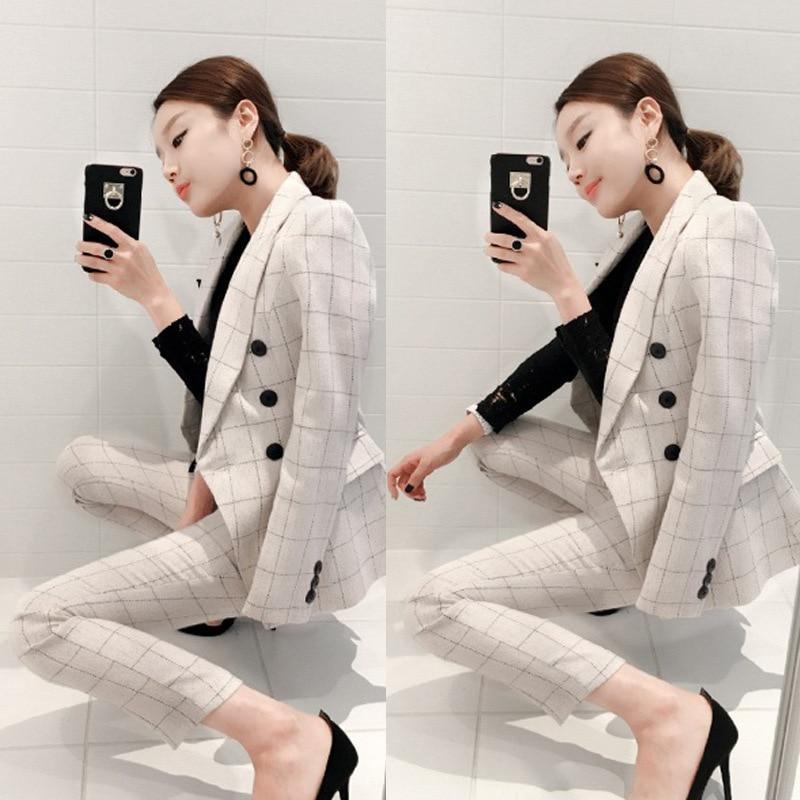 Plaid Women Pantsuit - Pantsuit - LeStyleParfait