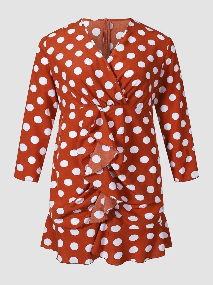 Polka Dots Red Party Dress - Dress - LeStyleParfait