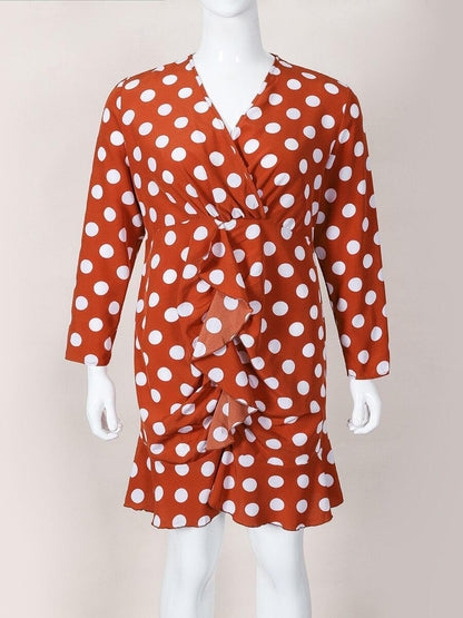 Polka Dots Red Party Dress - Dress - LeStyleParfait