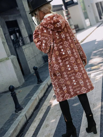 Printed Hooded Women Trench Coat - Trench Coat - LeStyleParfait