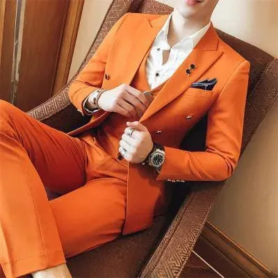 Private Meeting Slim Fit 3 Piece Suit - Three Piece Suit - LeStyleParfait