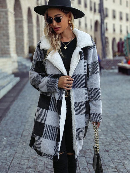 Reversible Plaid Winter Coat for Women - Winter Coat - LeStyleParfait