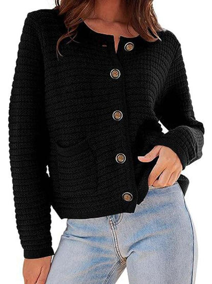 Round Neck Women Cardigan Sweater - Cardigan Sweater - LeStyleParfait