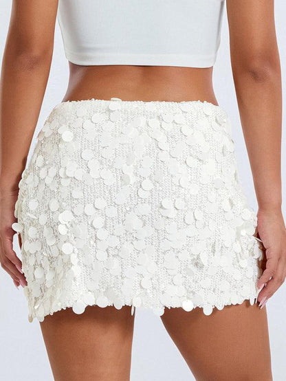 Sequined Party Mini Skirt - Party Mini Skirt - LeStyleParfait