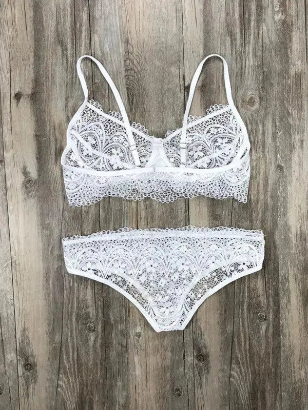 Sexy Eyelash Lace Lingerie Set - Lingerie Set - LeStyleParfait