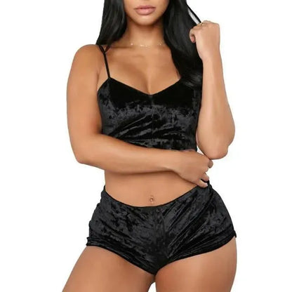 Sexy Women Strappy Pajama - Pajama Shorts Set - LeStyleParfait