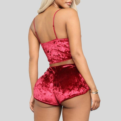 Sexy Women Strappy Pajama - Pajama Shorts Set - LeStyleParfait