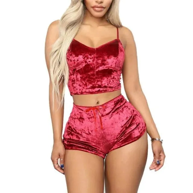 Sexy Women Strappy Pajama - Pajama Shorts Set - LeStyleParfait