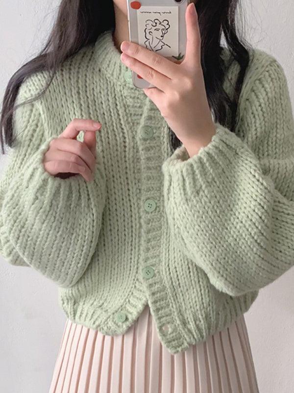 Short Thickened Sweater Cardigan - Cardigan Sweater - LeStyleParfait