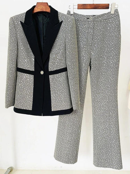 Sleek Women Pant Suit, Sequin - Pantsuit - LeStyleParfait