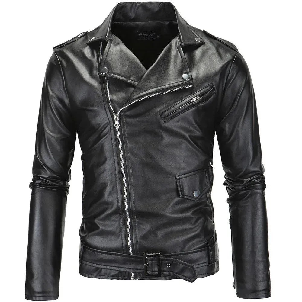 Slim Fit Biker Men's Leather Jacket - Leather Jacket - LeStyleParfait