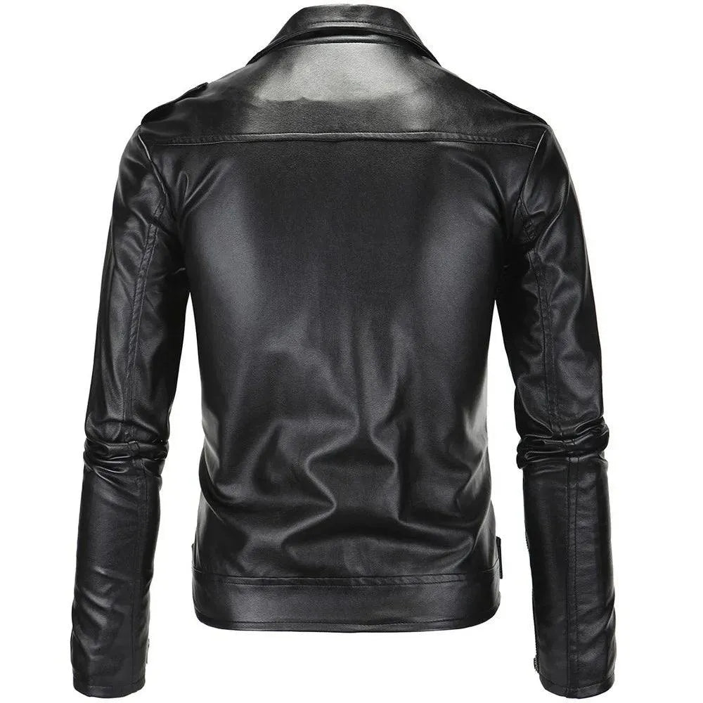 Slim Fit Biker Men's Leather Jacket - Leather Jacket - LeStyleParfait