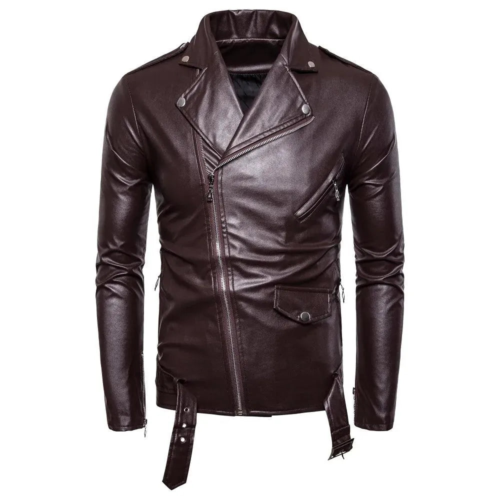 Slim Fit Biker Men's Leather Jacket - Leather Jacket - LeStyleParfait