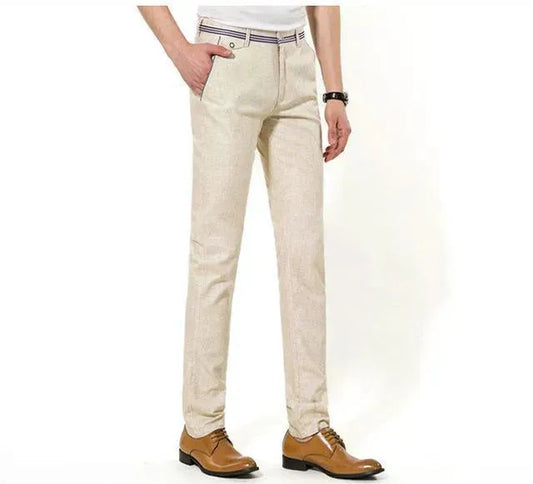 Slim Fit Casual Linen Pants For Men - Linen Pants - LeStyleParfait